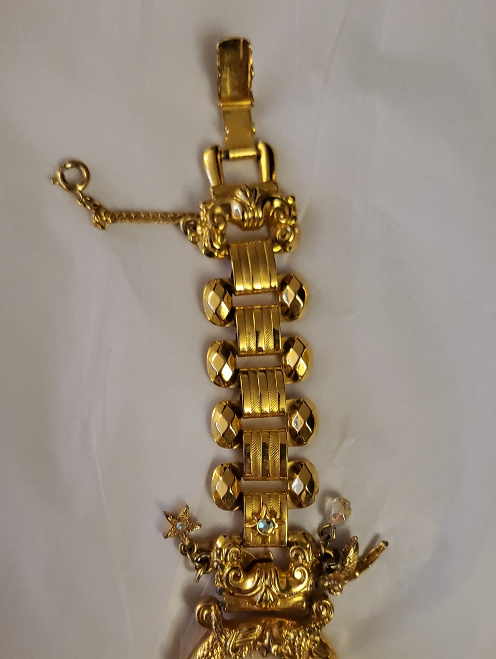 Vintage Retired Kirks Folly Foreverland Peter Pan Neverland Charm Bracelet Watch - Picture 11 of 12